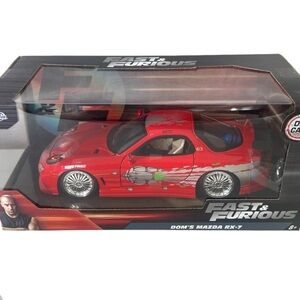 JADA 1:24 Fast and Furious Dom's MAZDA RX-7 Large Model Car for collectors